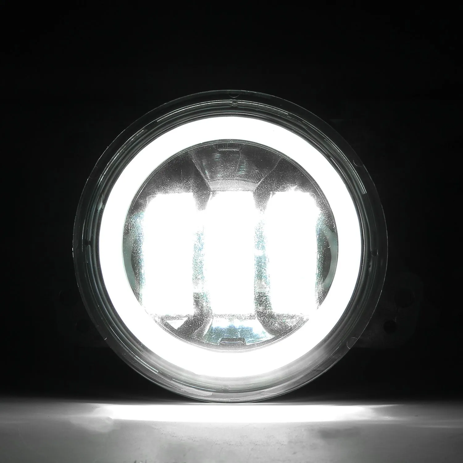 1 Pair 4Inch Round Led Fog Lights 30W 6000K White Halo Ring DRL