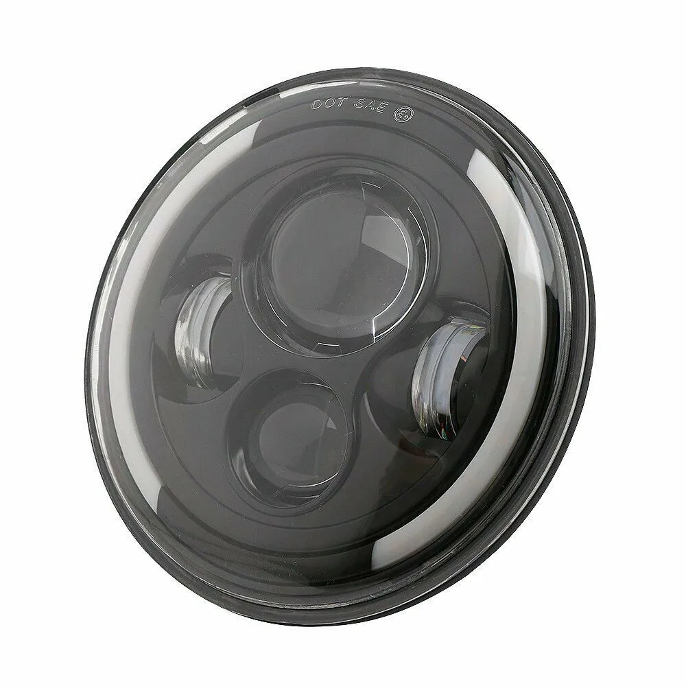 1 Pair 7 Inch Round Shaped LED Front Headlight Daytime Running