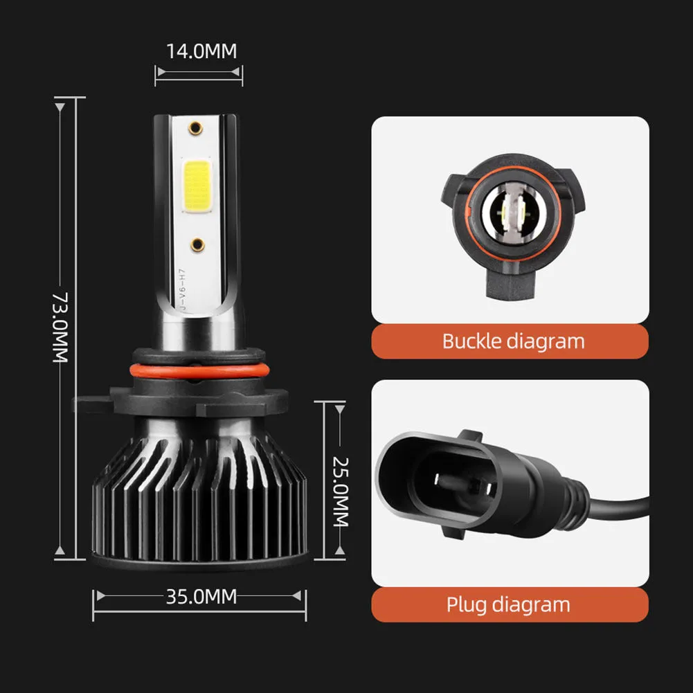 1 Pair Aluminum Alloy Car  Led  Headlight F2 White Light