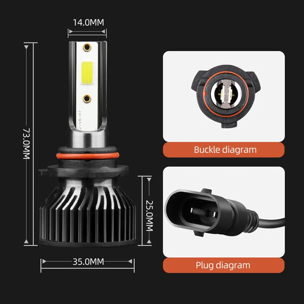 1 Pair Aluminum Alloy Car  Led  Headlight F2 White Light