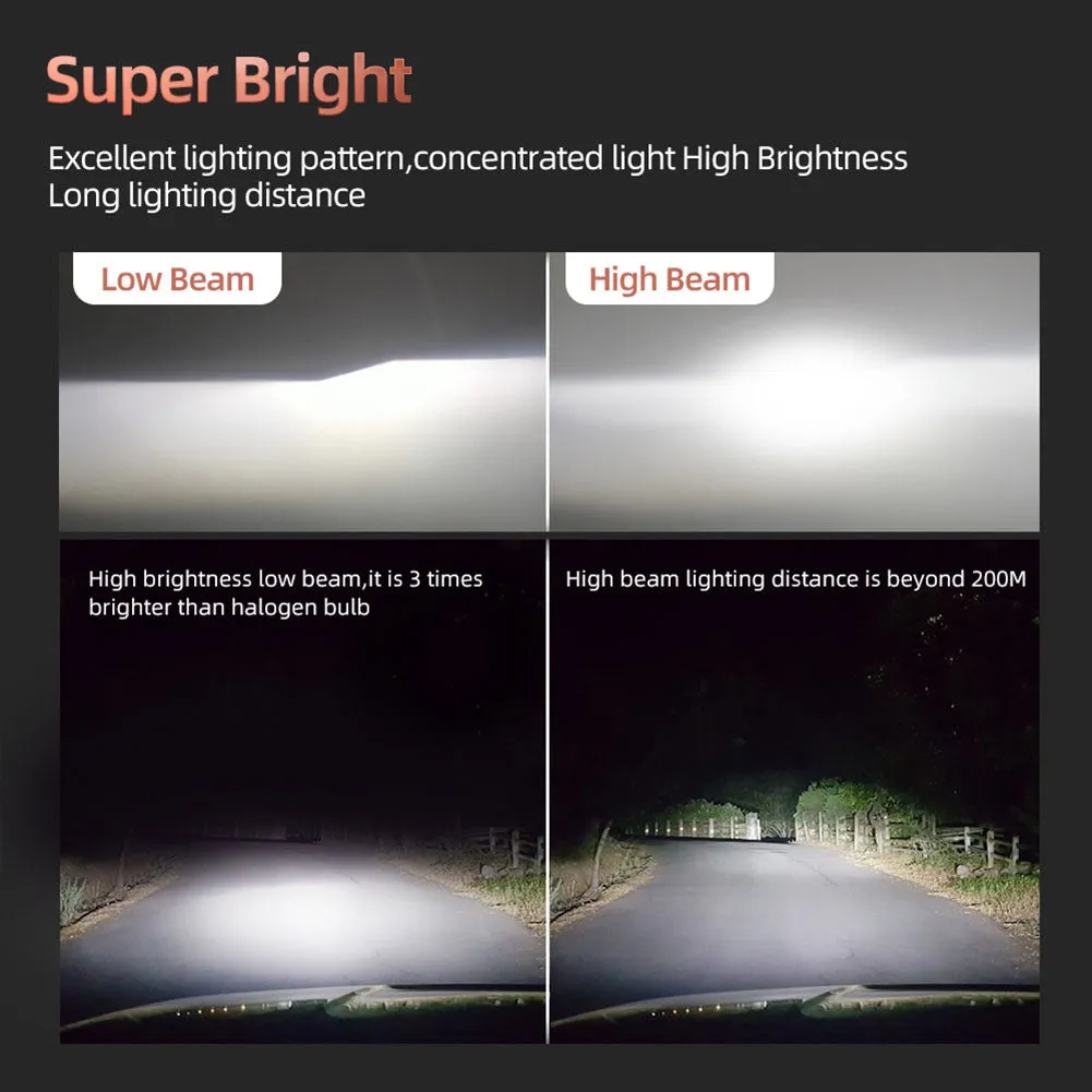 1 Pair Aluminum Alloy Car  Led  Headlight F2 White Light