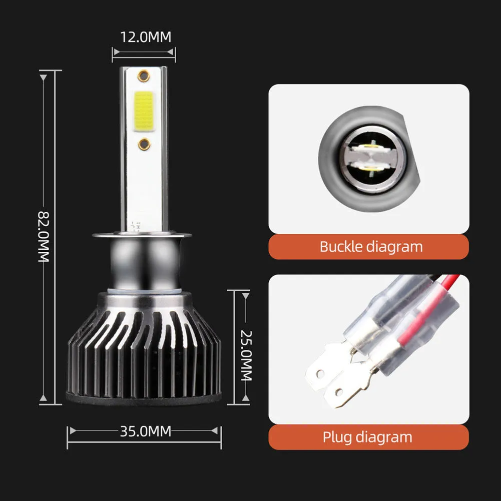 1 Pair Aluminum Alloy Car  Led  Headlight F2 White Light