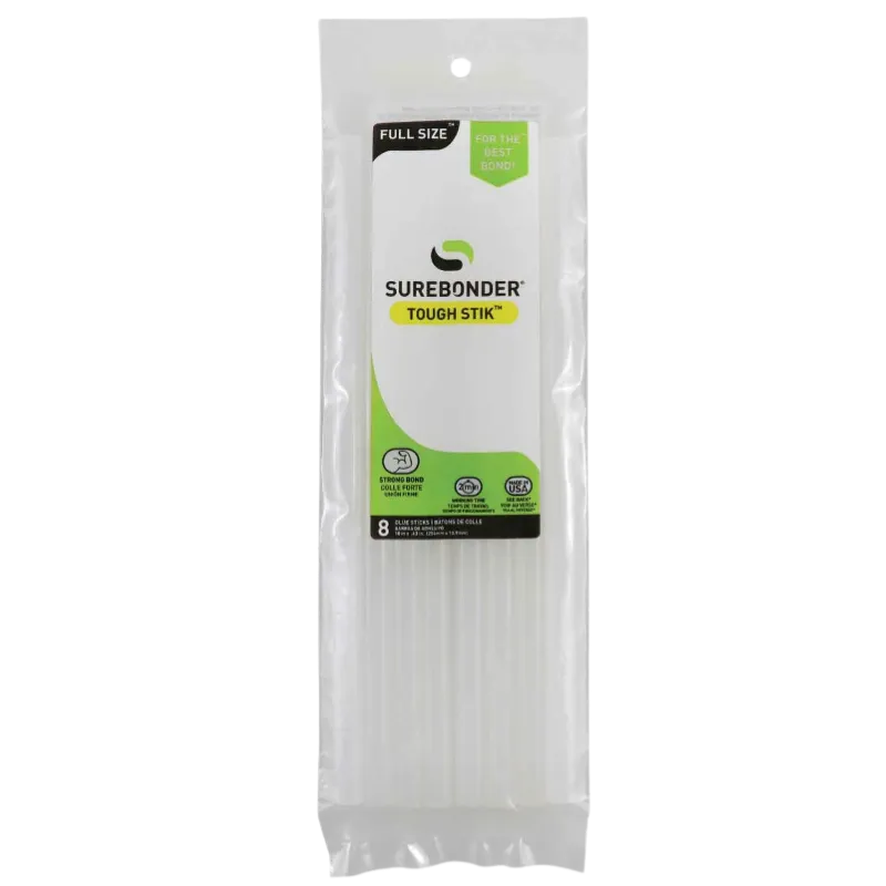 10" Surebonder Full Size Acrylic Tough Hot Glue Sticks | 8 Count