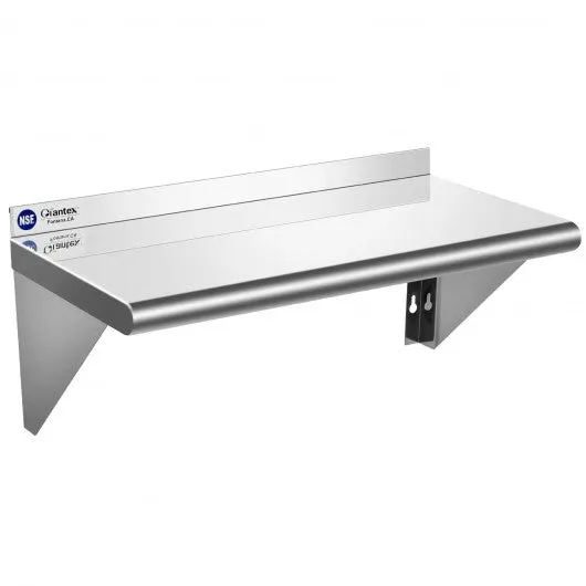 12" ×24" Stainless Steel NSF Commercial Wall Mount Shelf - Kitchen & Restaurant