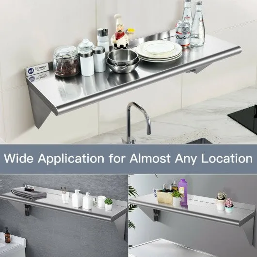12" � 36" Stainless Steel NSF Commercial Wall Mount Shelf - Kitchen & Restaurant