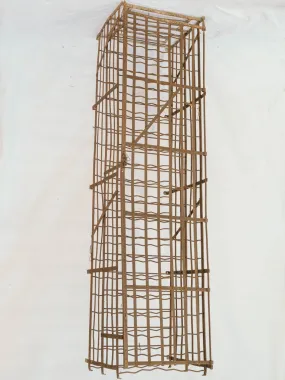 160-bottle tall antique French iron wall-mount wine rack cage 85½"