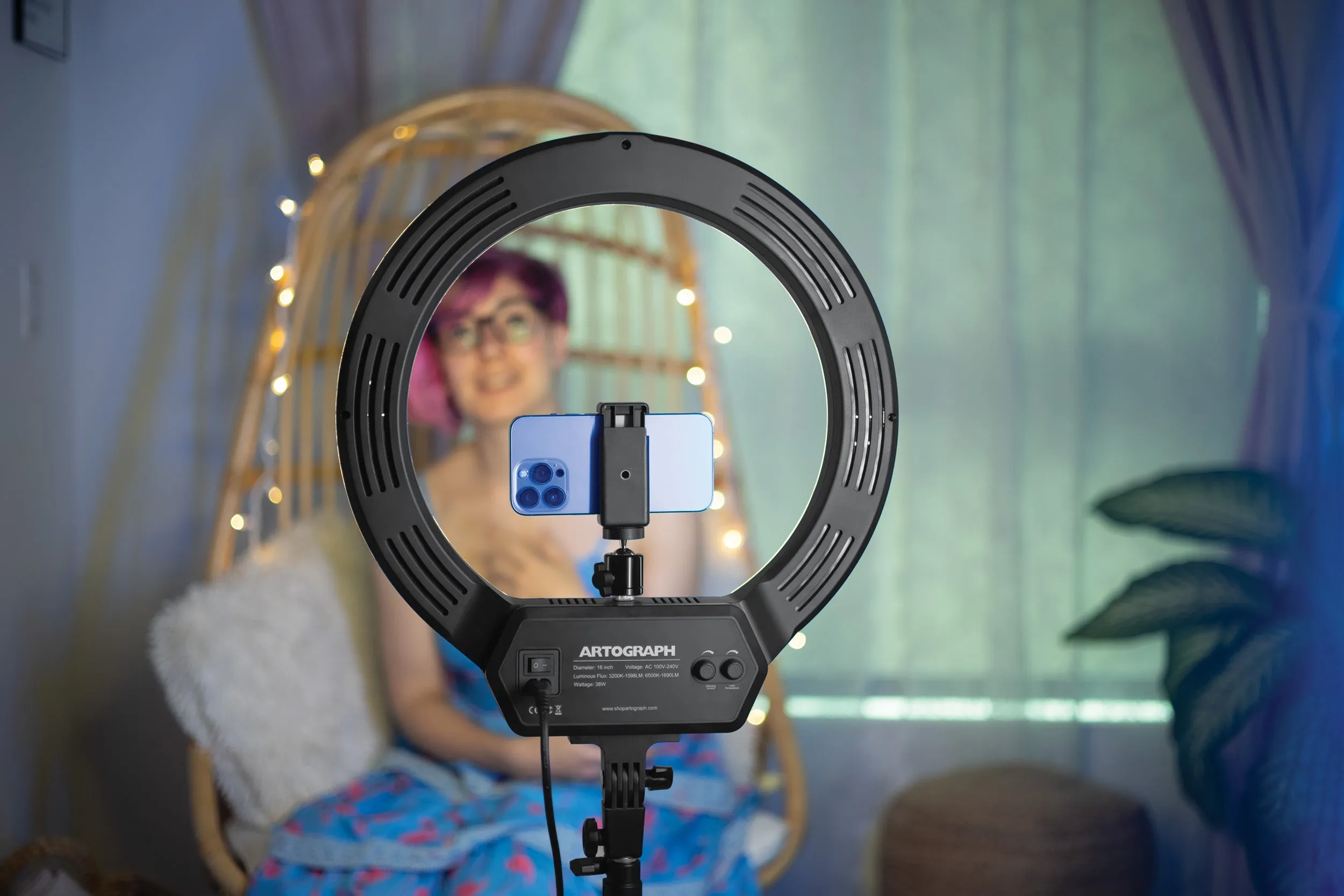 16" Ring Light with Tripod with Bluetooth Connectivity for Vidoes and Streaming