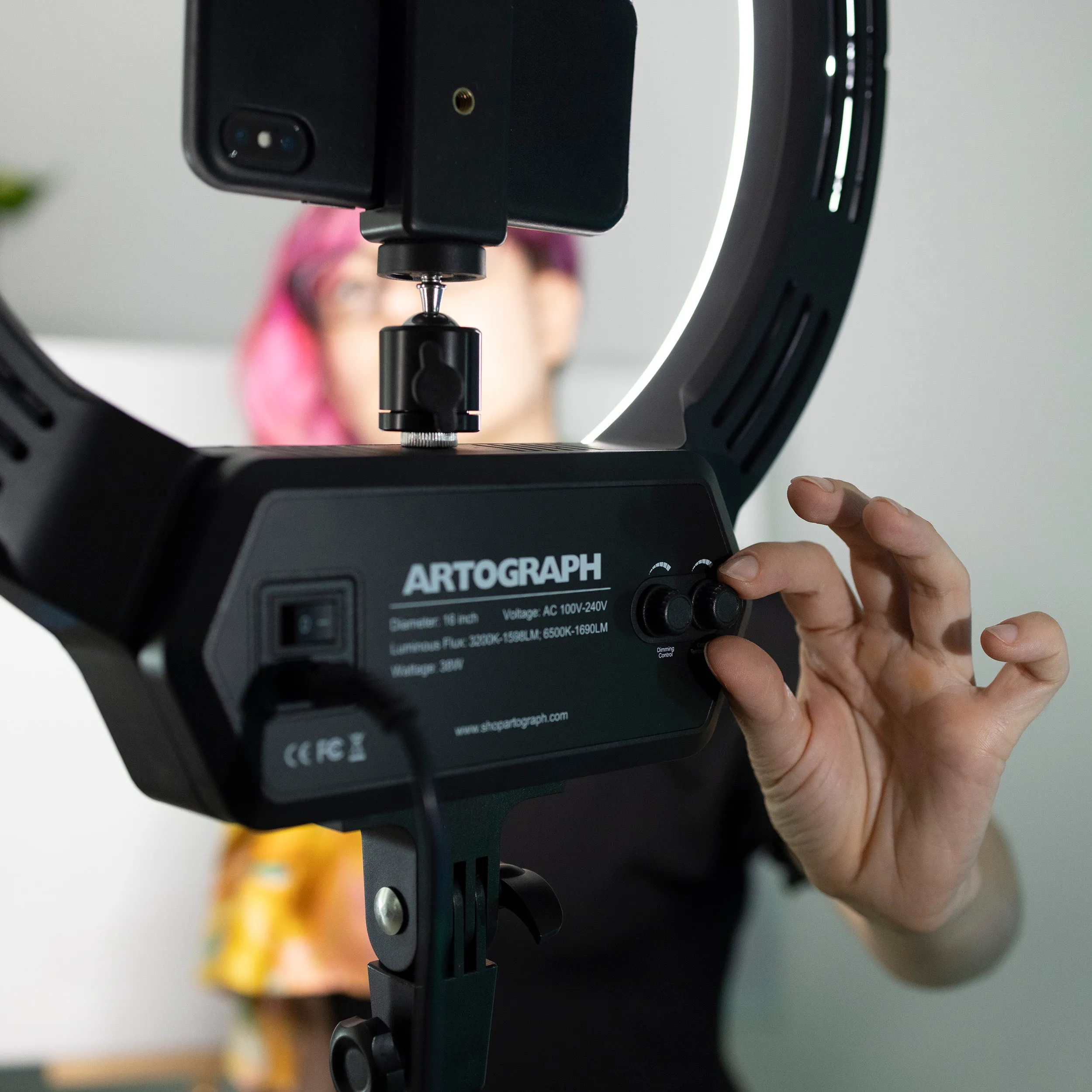 16" Ring Light with Tripod with Bluetooth Connectivity for Vidoes and Streaming
