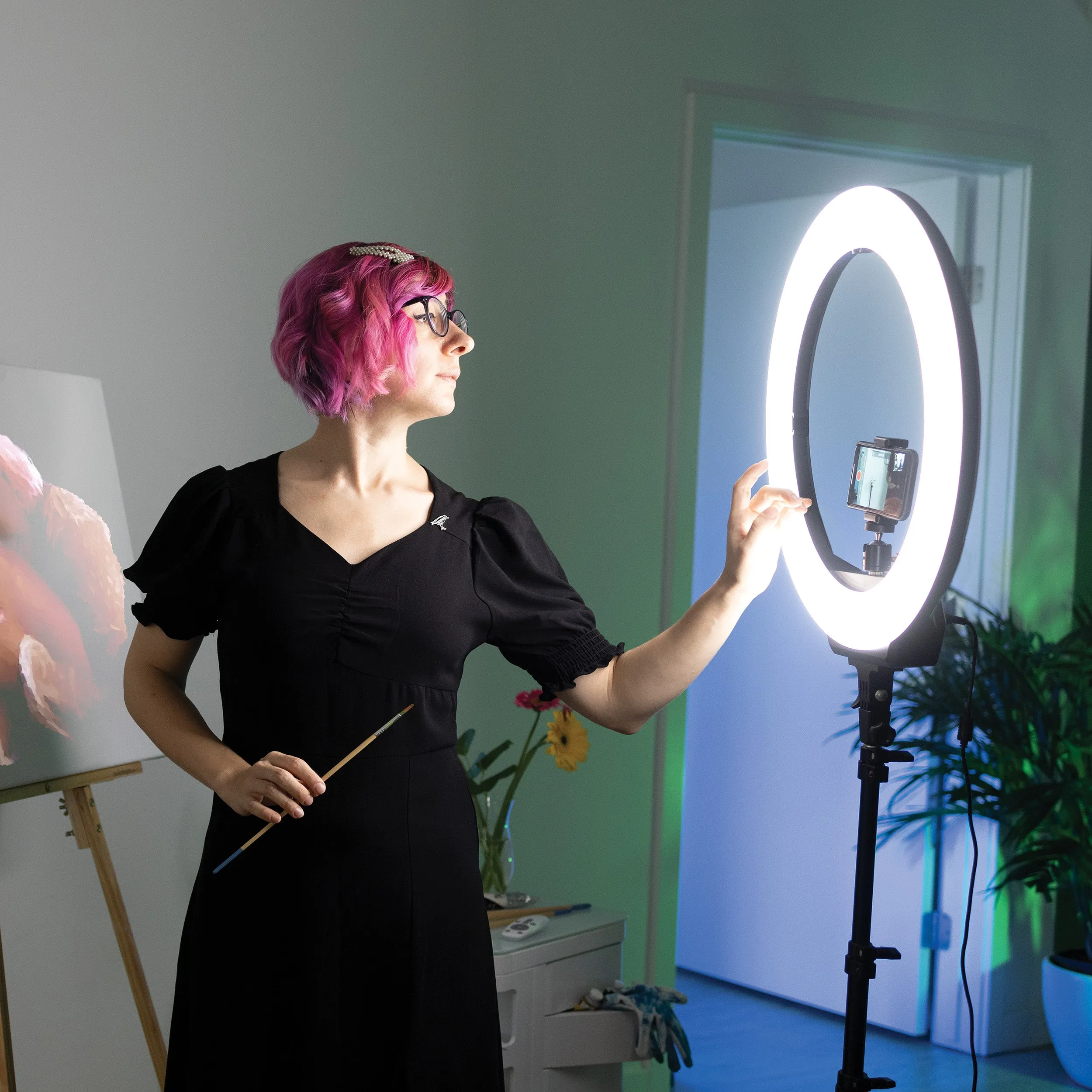 16" Ring Light with Tripod with Bluetooth Connectivity for Vidoes and Streaming