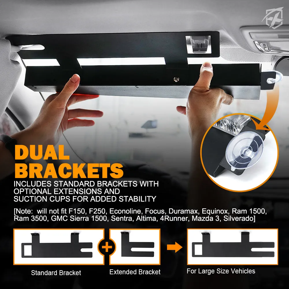 20" Dual LED Visor Windshield Strobe Lights | Elite Series