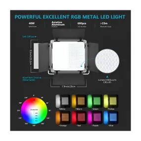 2200mAh Multicolor Studio LED Light with Remote Control and Battery Charger