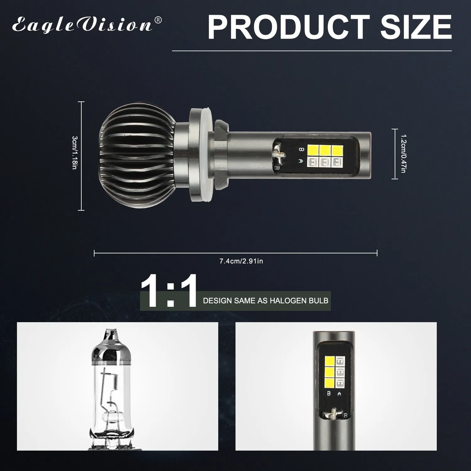 2PCS 880/881 9005/9006 H8/H11 5202 Dual Color High Power