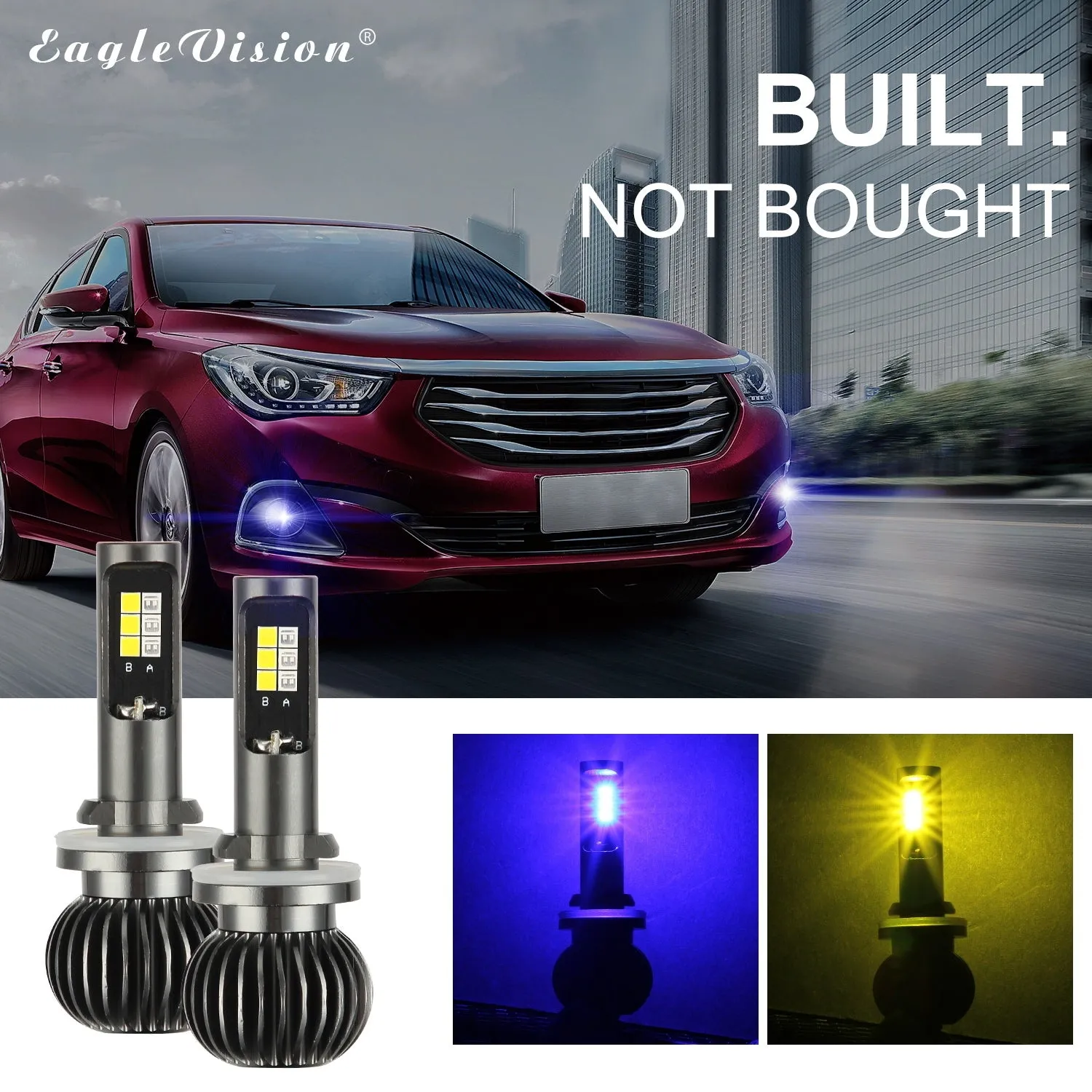 2PCS 880/881 9005/9006 H8/H11 5202 Dual Color High Power