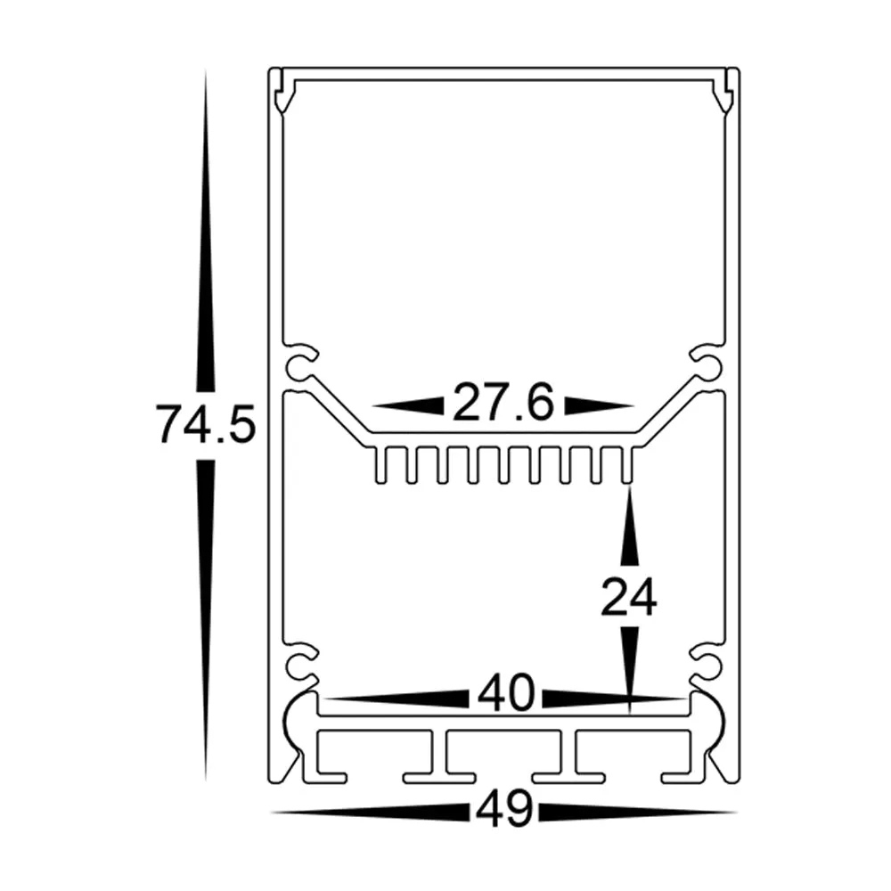 49mm x 75mm Silver Square Deep LED Profile Havit Lighting - HV9693-4975