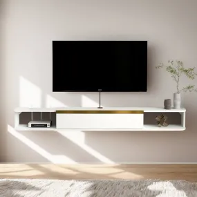 55" Slendera Floating TV Stand, White