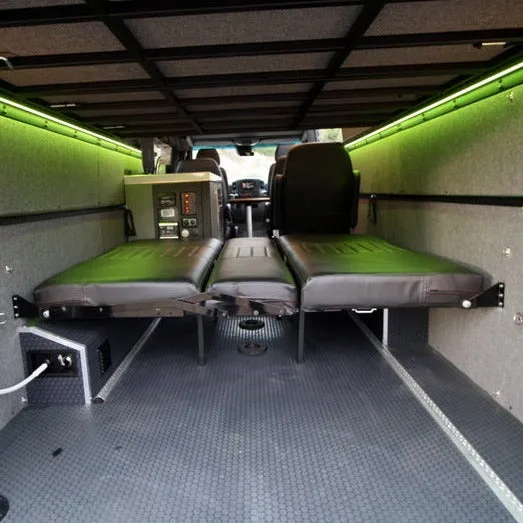58" Rear Dinette/Bed Setup for 07  Sprinter Vans - Charcoal Cloth