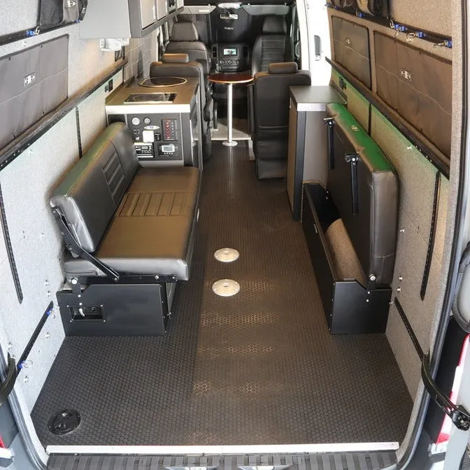 58" Rear Dinette/Bed Setup for 07  Sprinter Vans - Charcoal Cloth