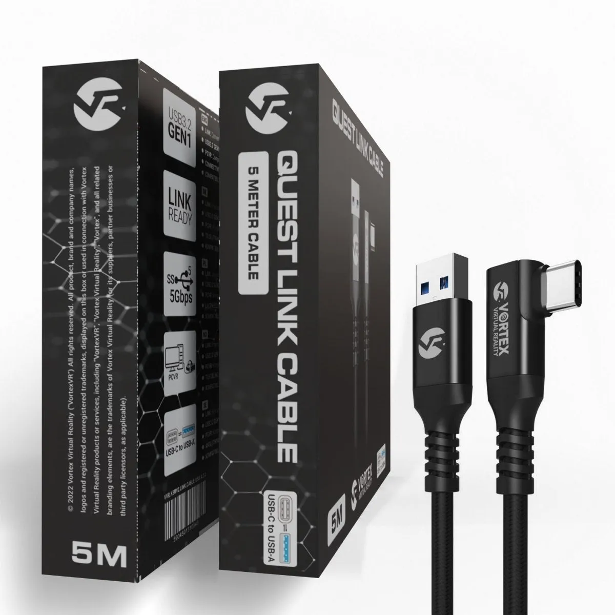 5m cable from VortexVR USB-A to Meta Quest Link | to Quest 3S Quest 3 Quest 2