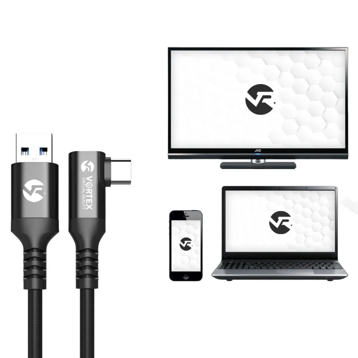 5m cable from VortexVR USB-A to Meta Quest Link | to Quest 3S Quest 3 Quest 2