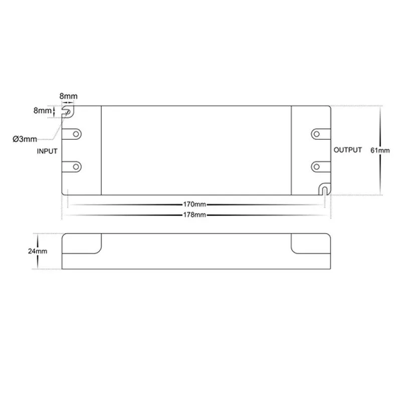 60w Triac Dimmable LED Driver (12v or 24v) Havit Lighting - HV9660-12V60W, HV9660-24V60W