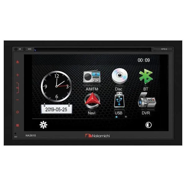 6.8-Inch WVGA Double-DIN In-Dash DVD Receiver with Bluetooth