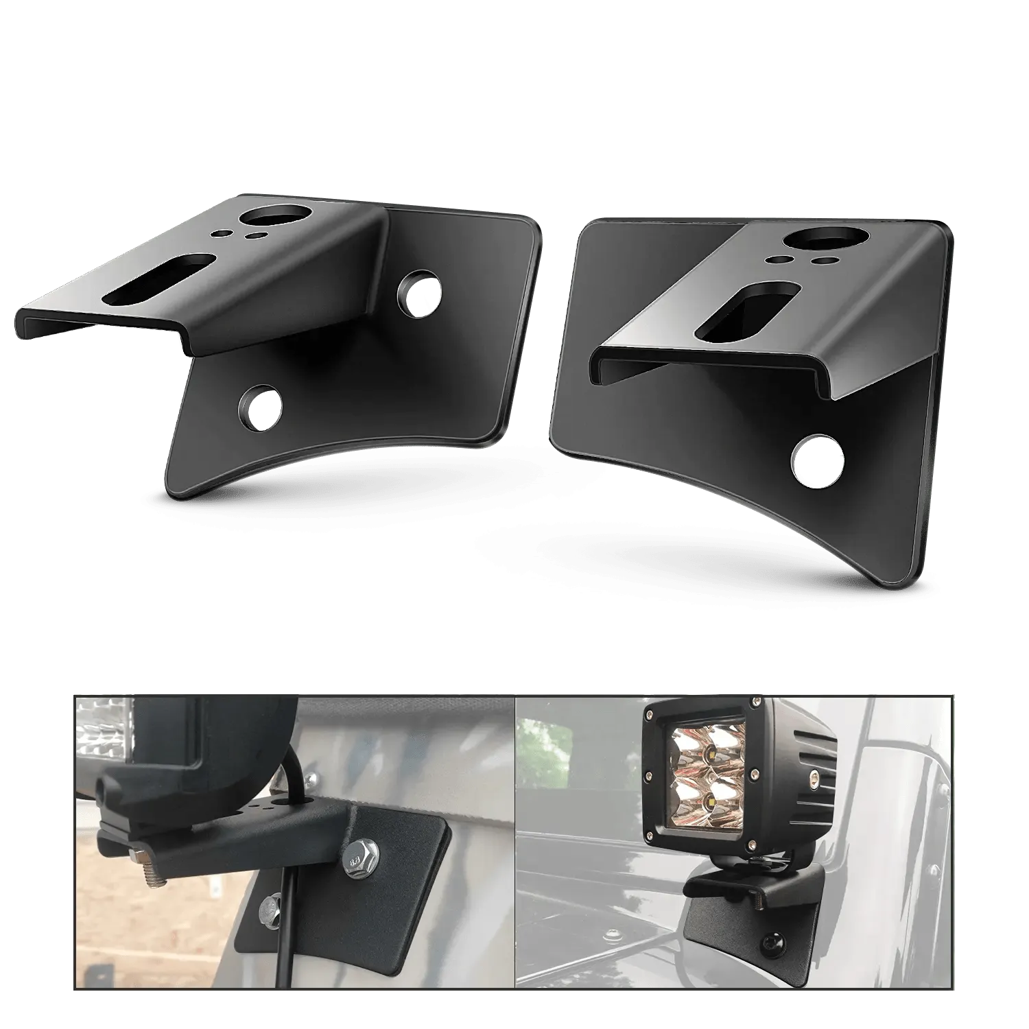 A-Pillar Windshield Hinge Mounts For 2007-2017 Jeep Wrangler JK