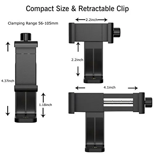 Ailun Tripod Phone Mount Holder Head Standard Screw Adapter Rotatable Digtal Camera Bracket Selfie Lens Monopod Adjustable Ring Light for Camcorder iPhone X XR Xs Max Galaxy s20, s20  S20Ultra