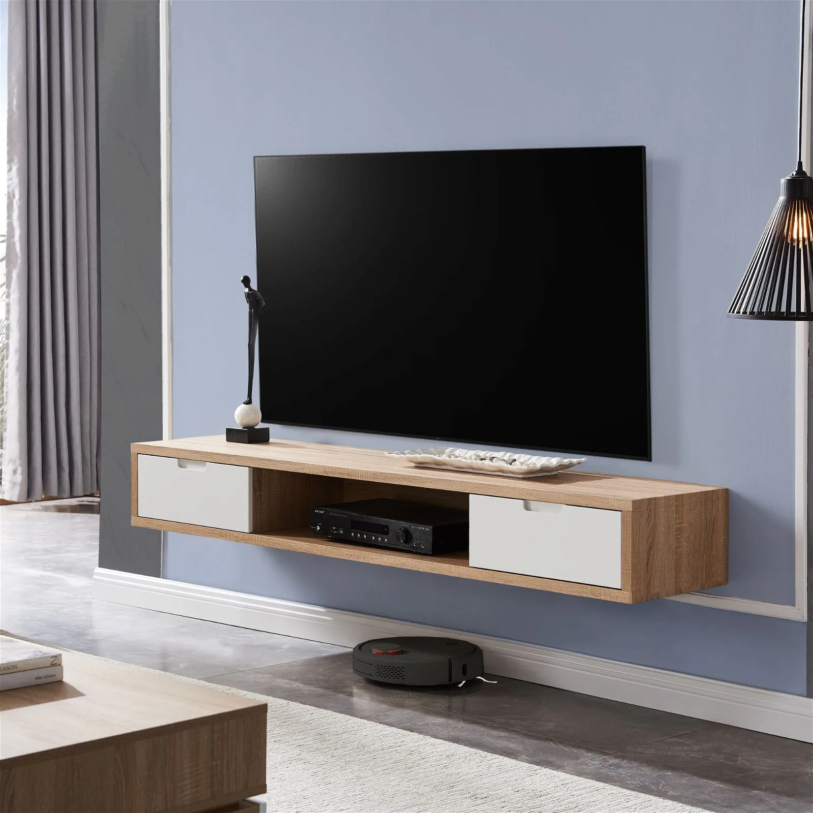 Air Entertainment Unit, Wall Mount, Entertainment Unit, 1800mm Oak by Criterion