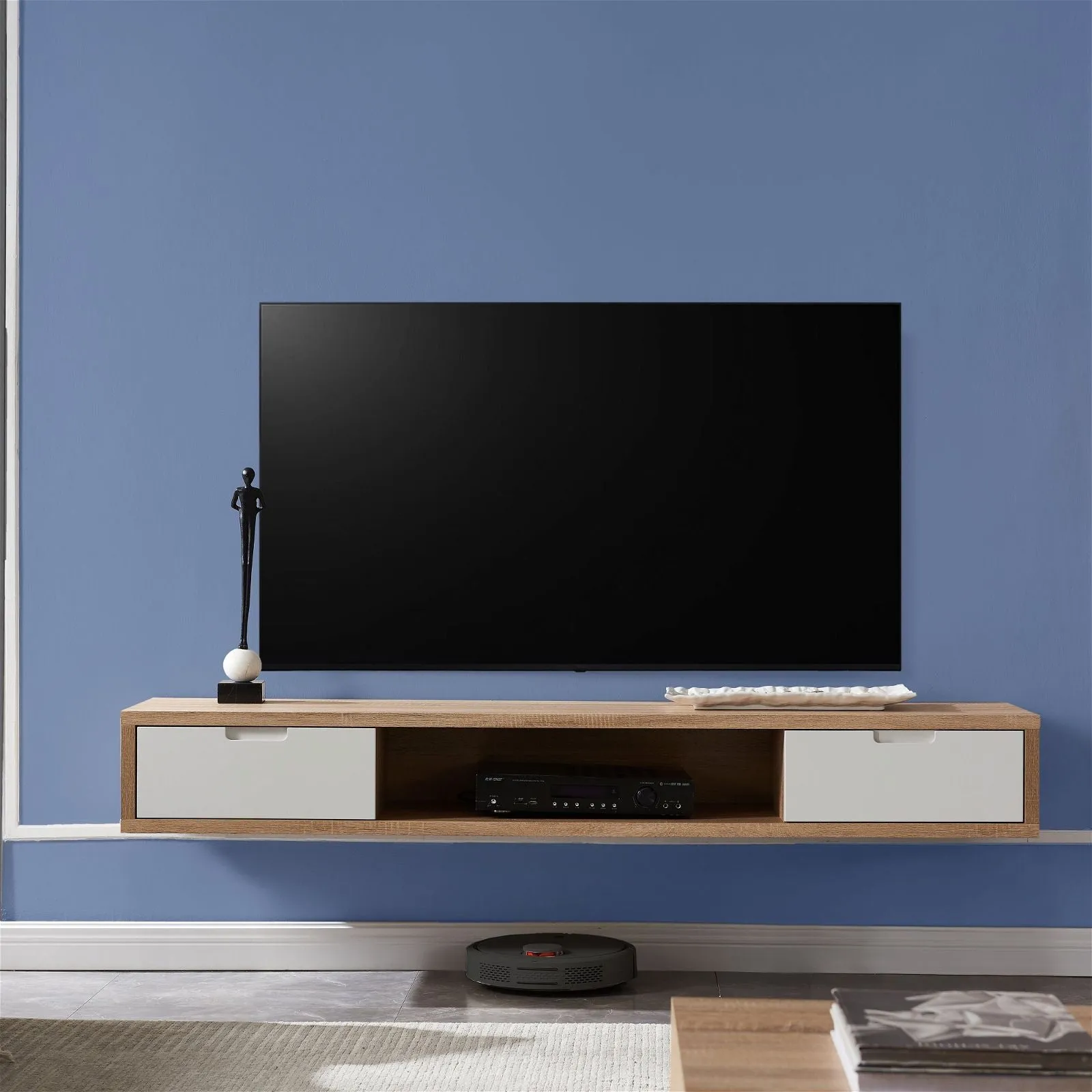 Air Entertainment Unit, Wall Mount, Entertainment Unit, 1800mm Oak by Criterion