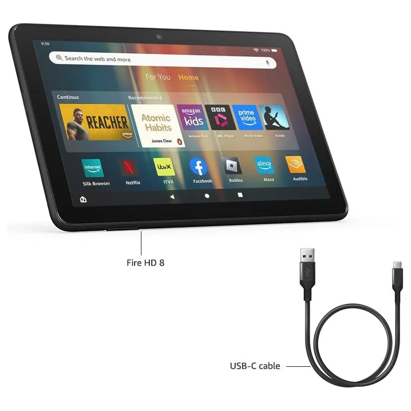 Amazon Fire HD 8 Tablet (Newest Generation) 8" HD Display 3GB Memory 32GB Storage - Black