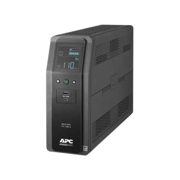 APC BR1350MS 10-Outlet 1350VA LCD Back UPS PRO with Dual-Port USB Charger and SineWave