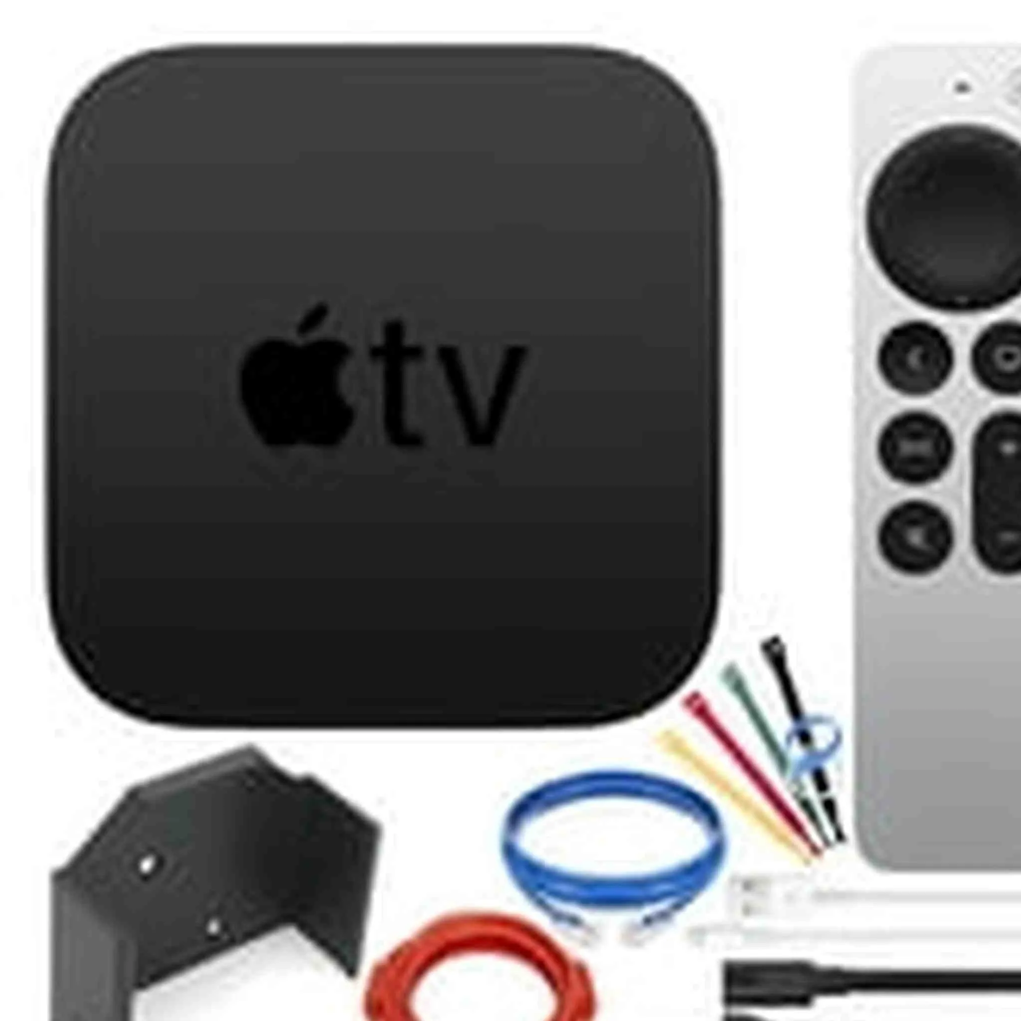 Apple TV HD 32GB Streamer (MHY93LL/A, 2021) Bundle with Wall Mount   Cables