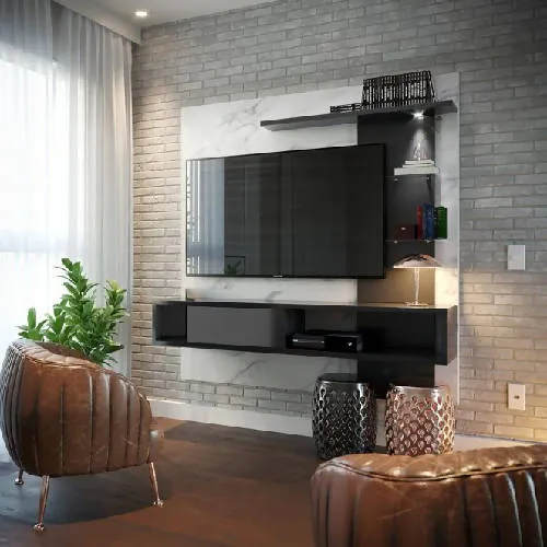 Atlanty TV console/Tv panel (Black/marble)
