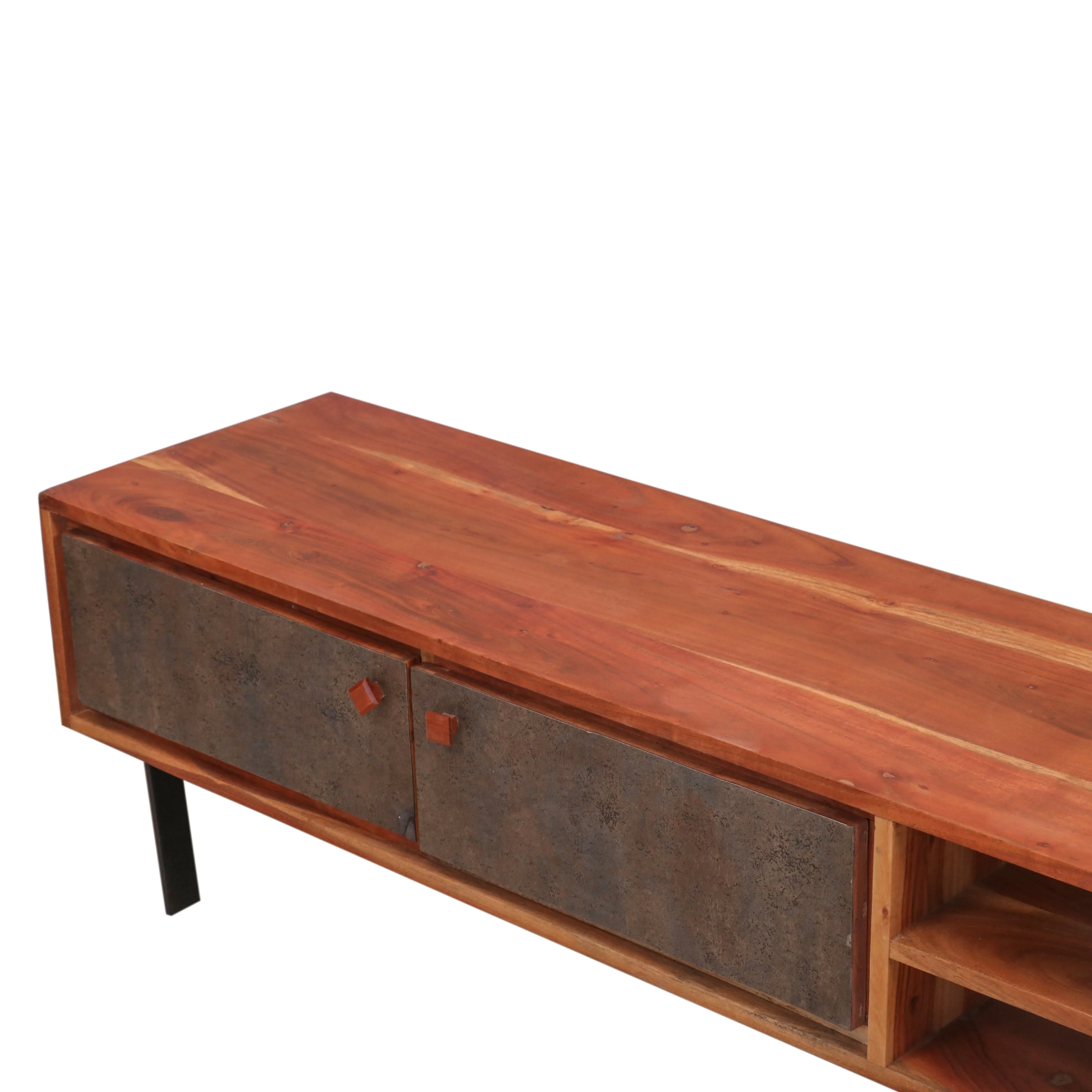 Ayem Solid Wood TV Console for TVs up to 63" In Natural Finish