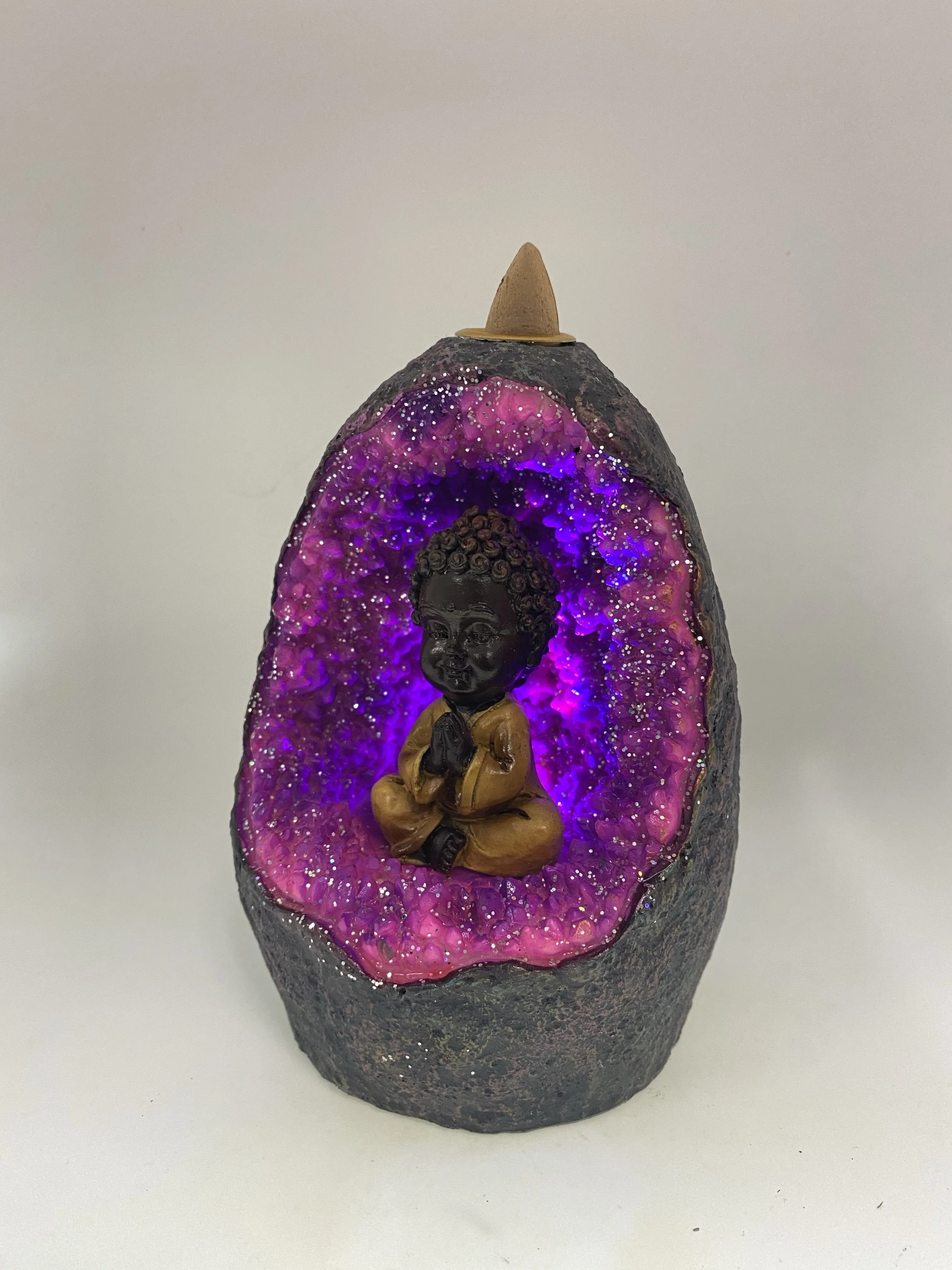 Backflow Incense Burner- Buddha in Crystal Cave