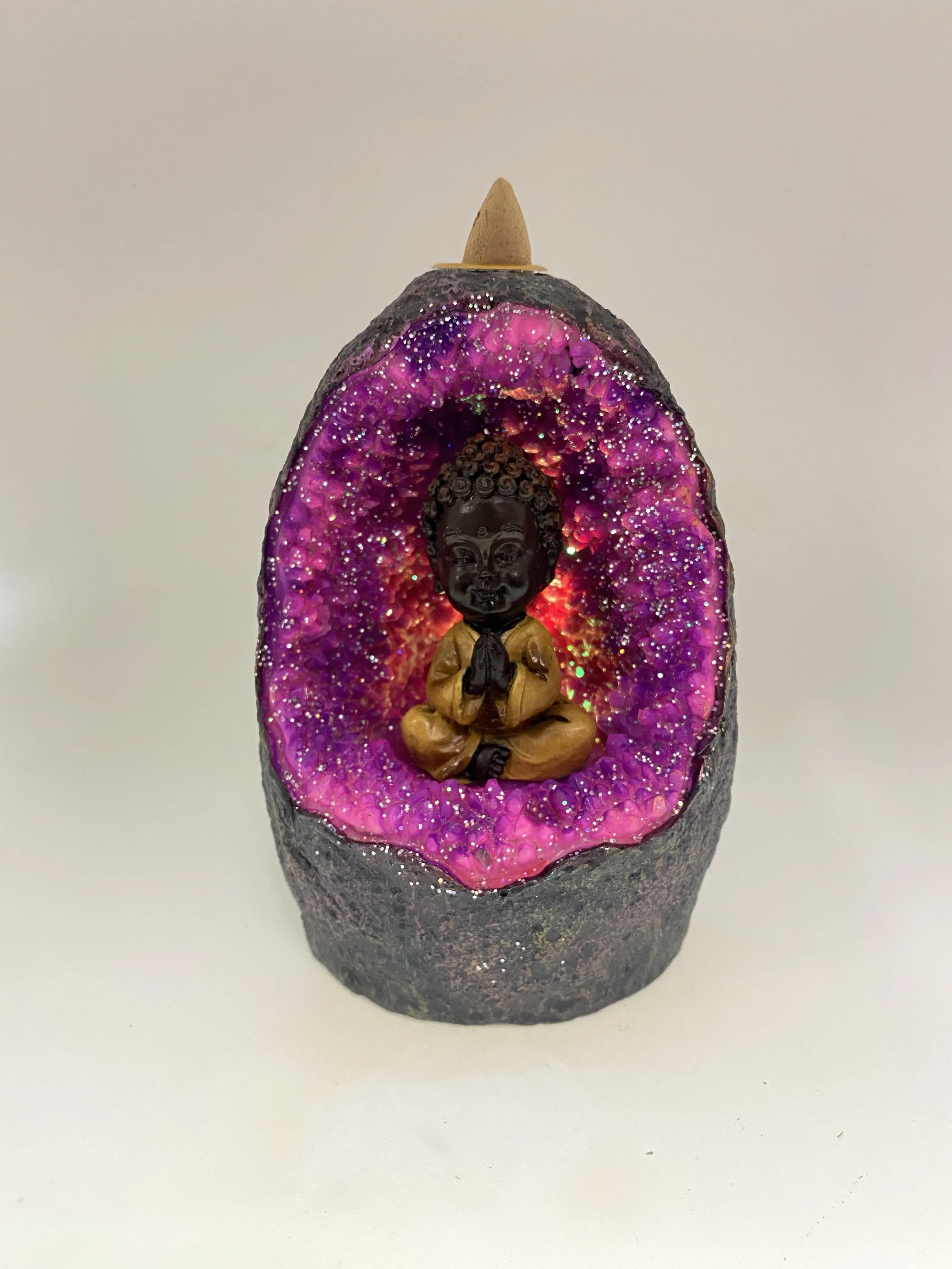 Backflow Incense Burner- Buddha in Crystal Cave