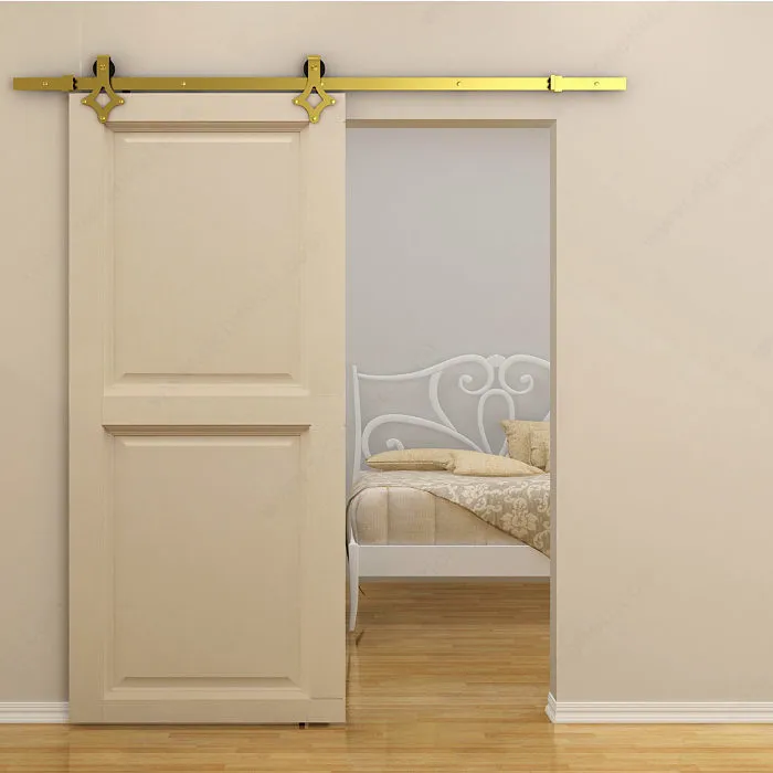 Barn Door Diamond Brass Decorative Sliding Hardware Kit