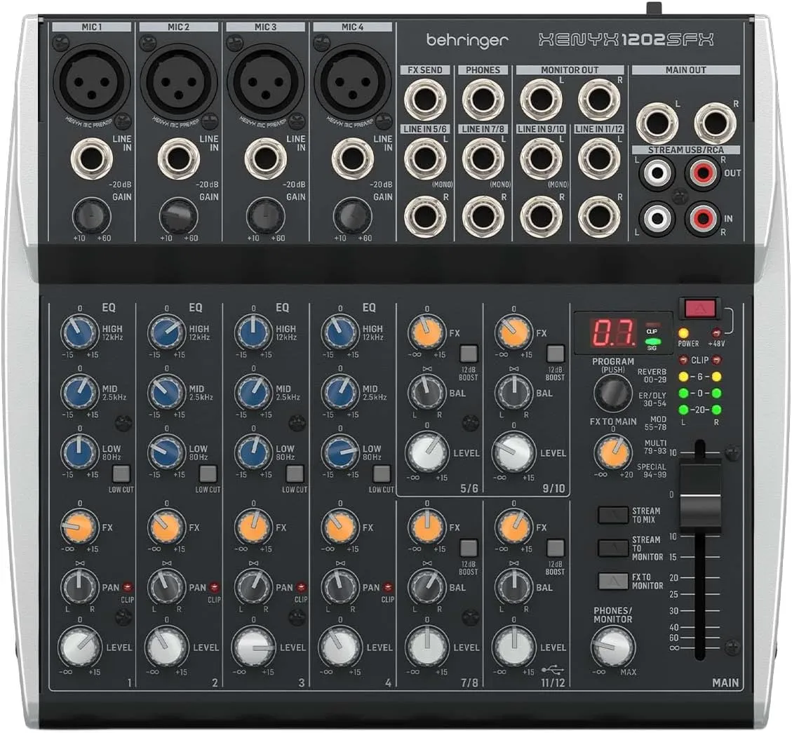 Behringer Xenyx 1202SFX 12-channel Analog Streaming Mixer