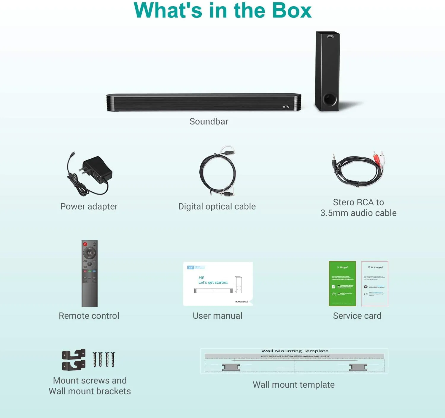 BESTISAN SG06 27 Inch 140 Watts Sound Bar with Subwoofer Wireless Bluetooth 5.0 Home Theater System for TV | Open Box