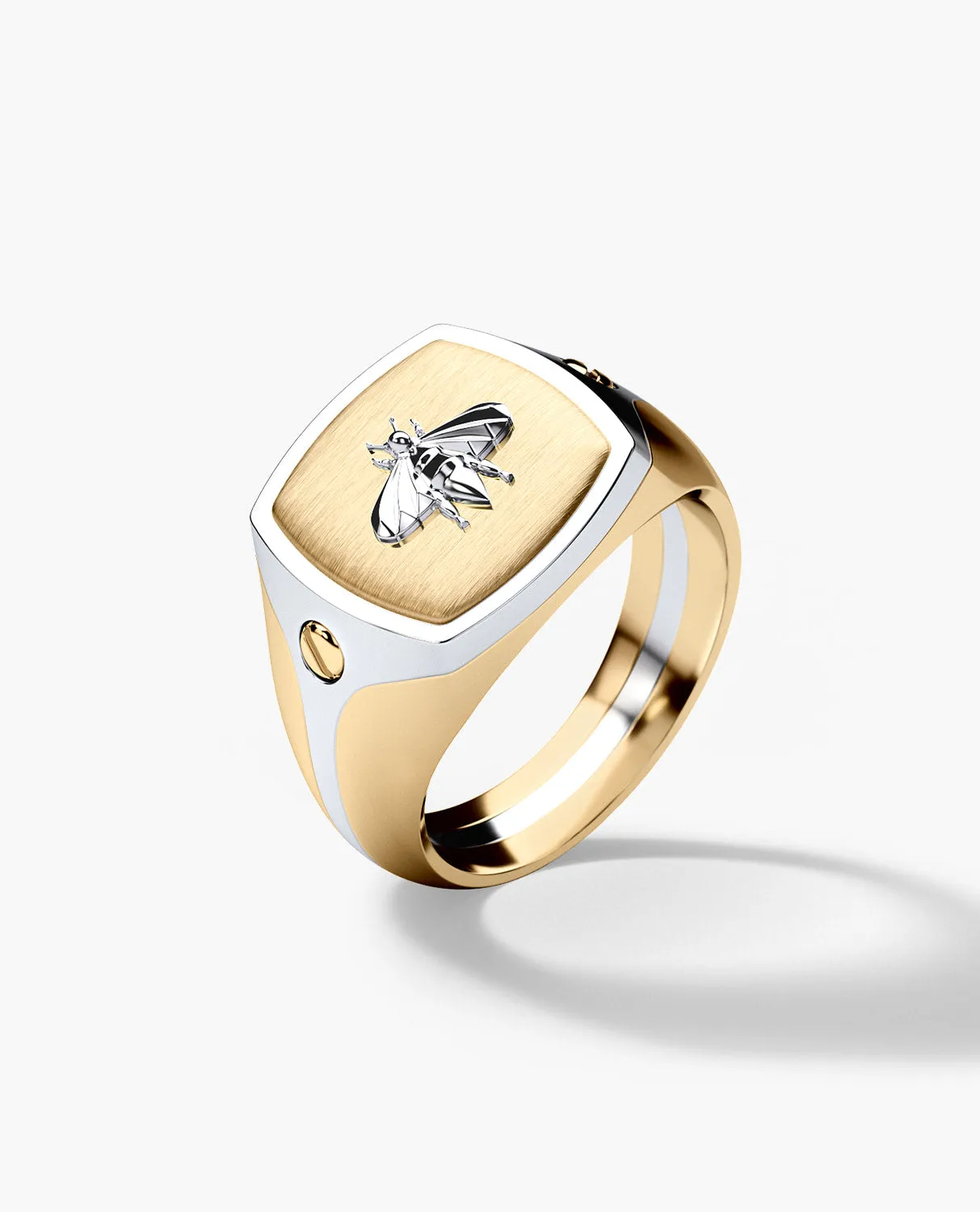 BETZ Two-Tone Gold Bee Signet Ring - Version 1