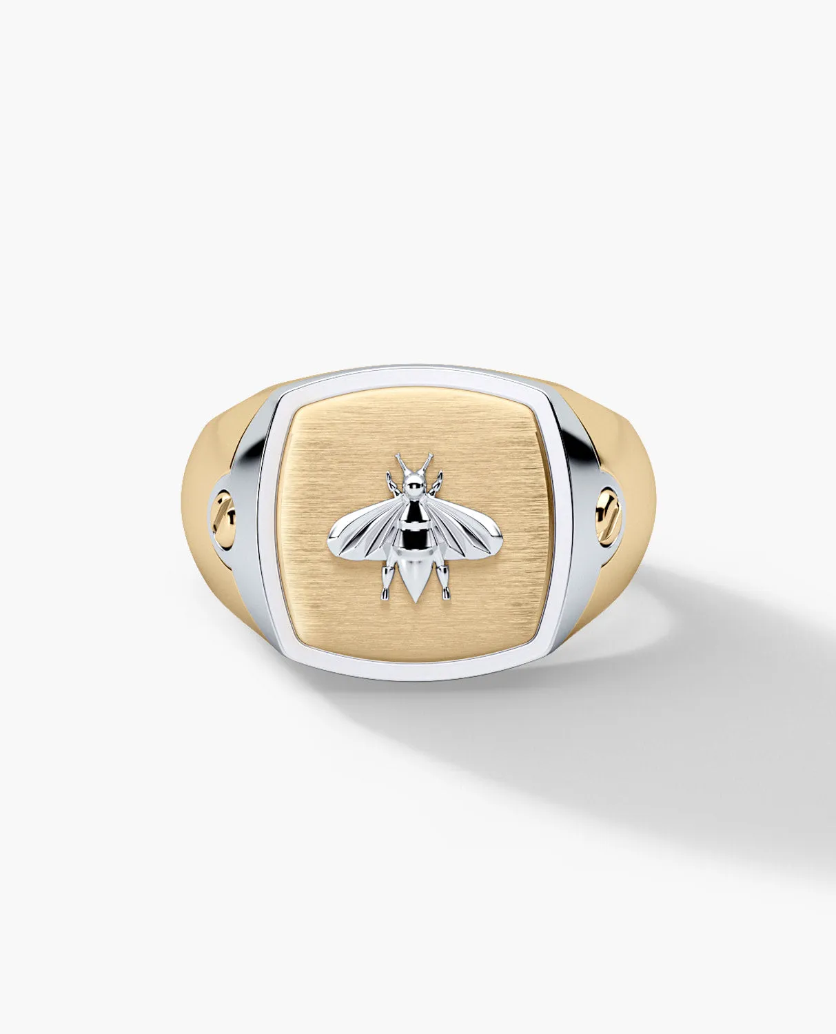 BETZ Two-Tone Gold Bee Signet Ring - Version 2