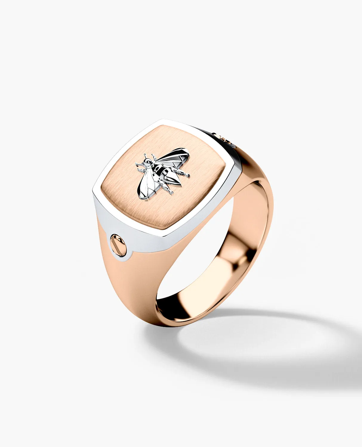 BETZ Two-Tone Gold Bee Signet Ring - Version 2