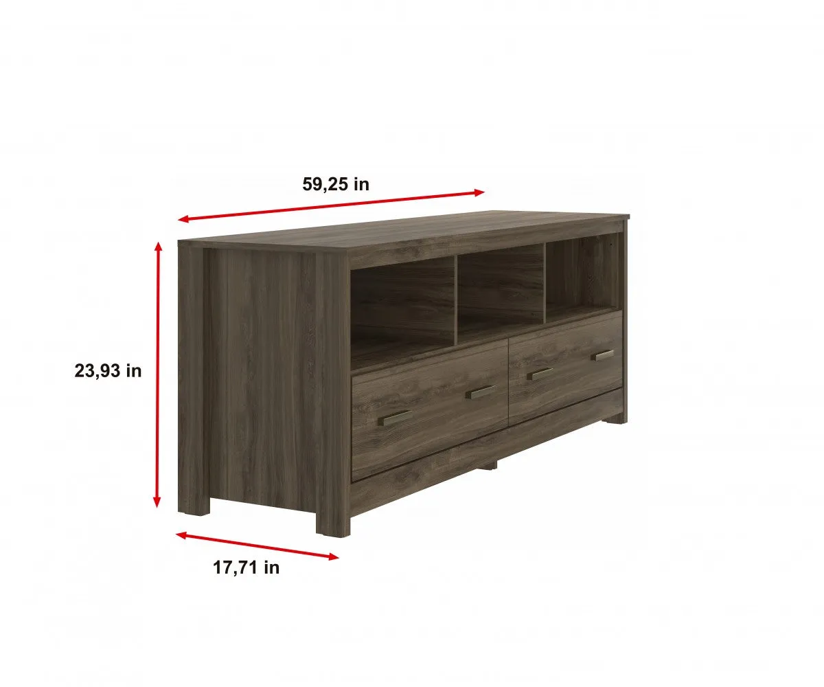 Brazilian Oak Wood Storage TV Stand- Model #14559