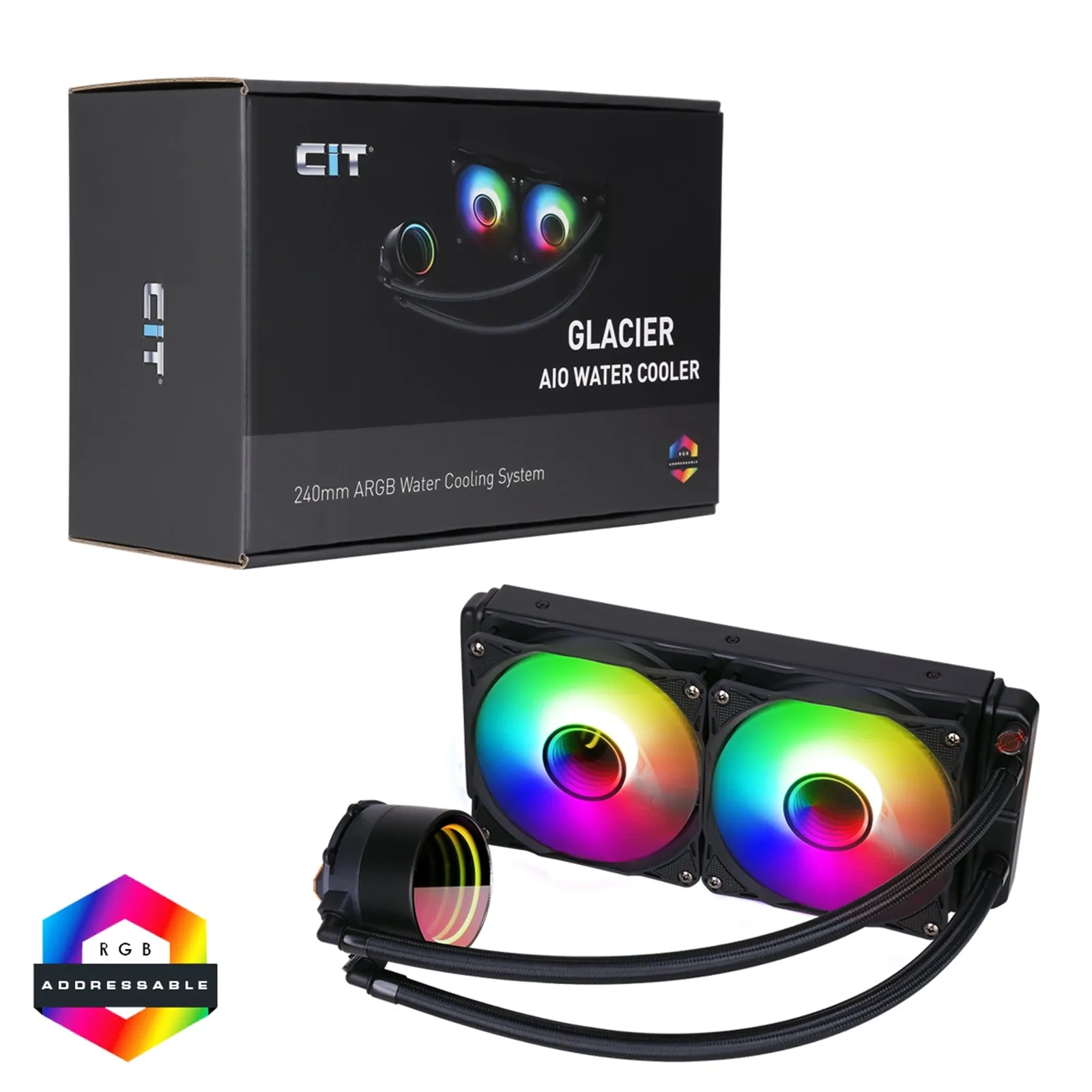 CIT PRO Glacier 240mm ARGB AIO Water Cooler Liquid Cooling System