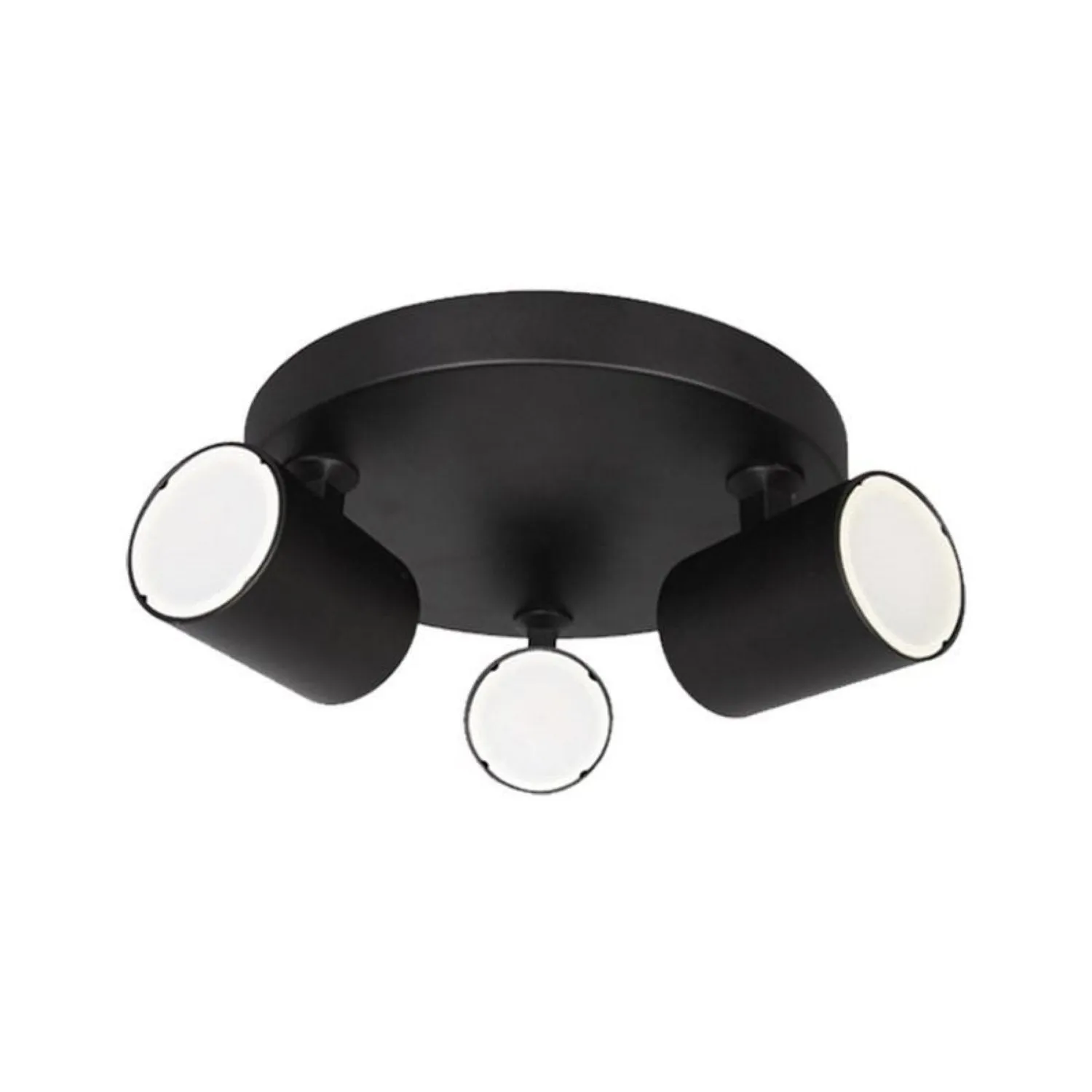 CLEARANCE - Spot Indoor Surface Mounted LED Spot Light Round 3xGU10 w/ Adjustable Heads in Matte Black