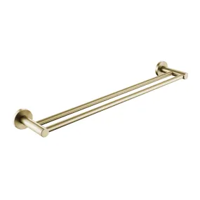 Clio Double Towel Rail 800mm Brushed Gold