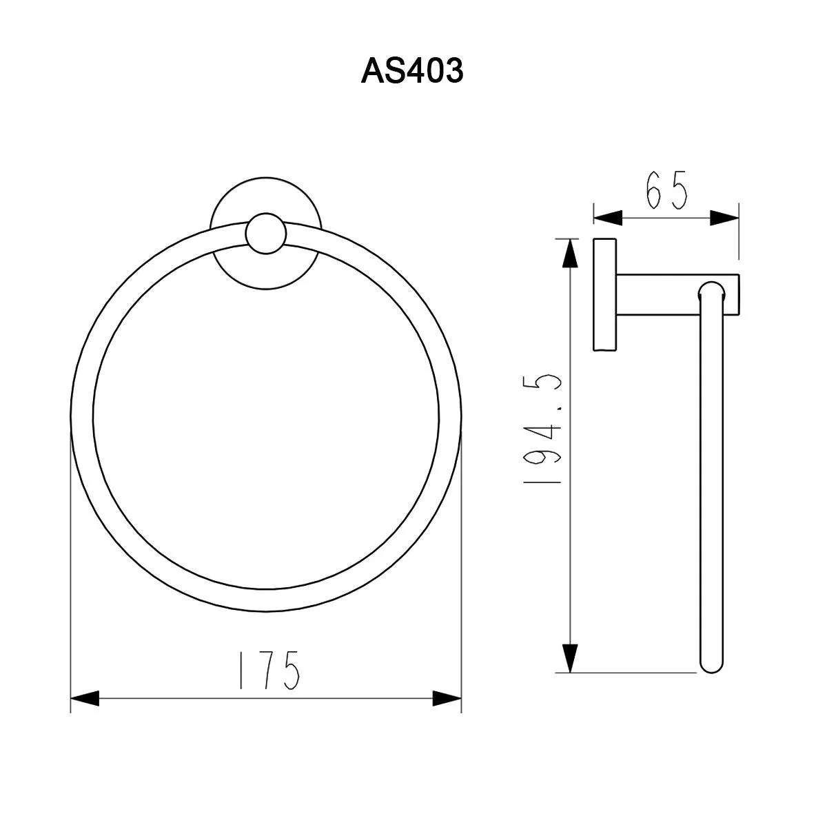 COMO Hand Towel Ring Chrome