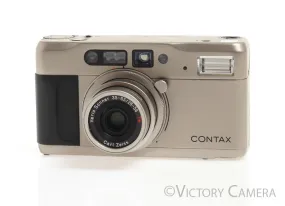 Contax TVS T VS Titanium Camera w/ Vario Sonnar 28-56mm T* Lens [EXC ]