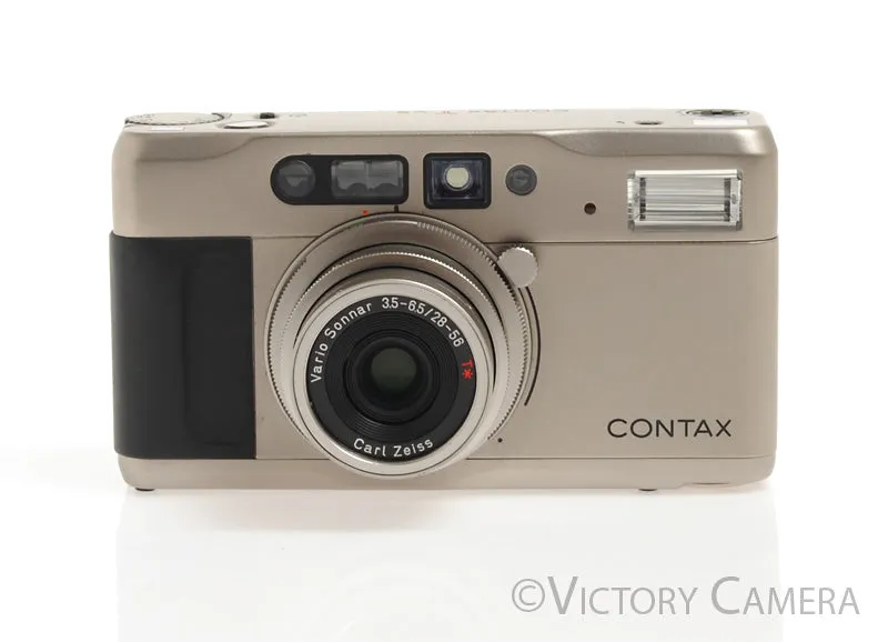 Contax TVS T VS Titanium Camera w/ Vario Sonnar 28-56mm T* Lens [EXC ]