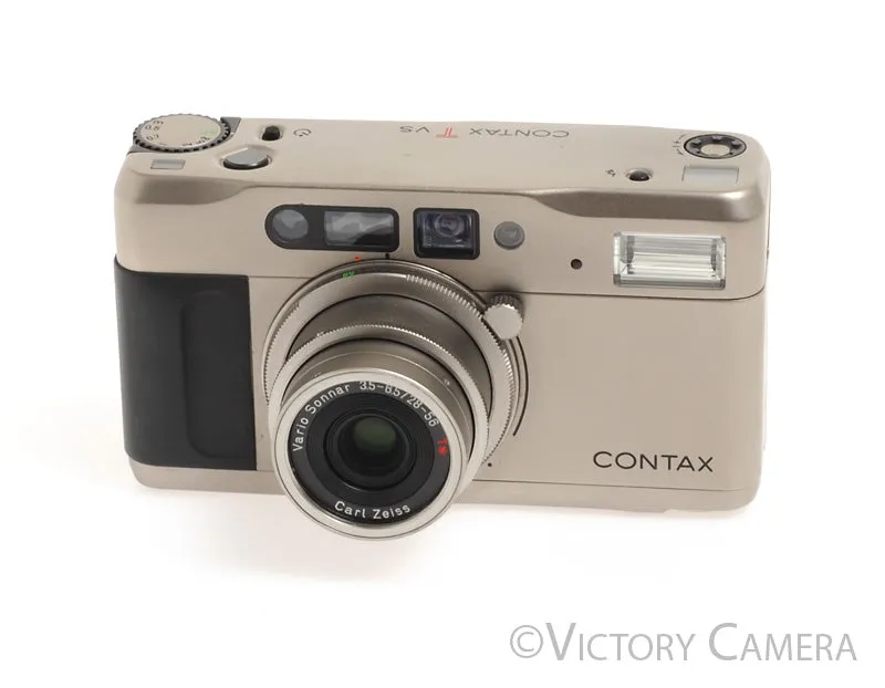 Contax TVS T VS Titanium Camera w/ Vario Sonnar 28-56mm T* Lens [EXC ]